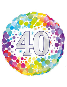 40th Colourful Confetti Balloon
