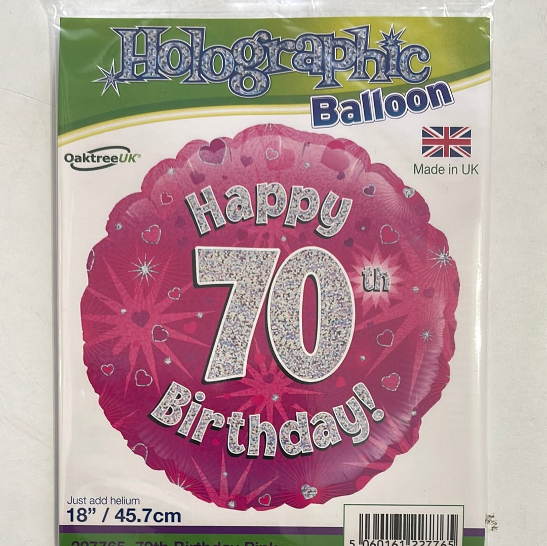 Happy 70th Birthday Helium Balloon Jules At Home