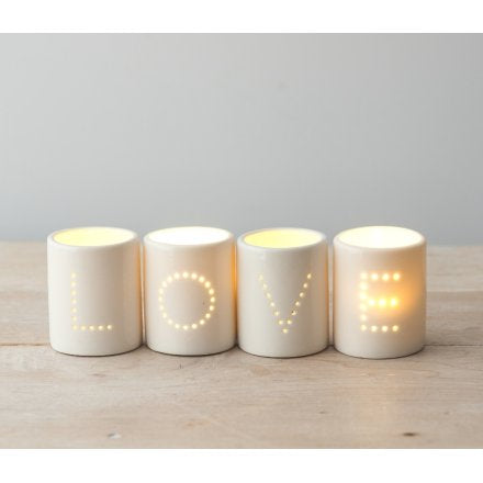 “Love” Tealight Holders (Set of Four)