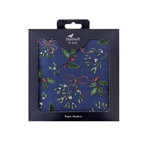 Mistletoe And Holly Festive Paper Napkins