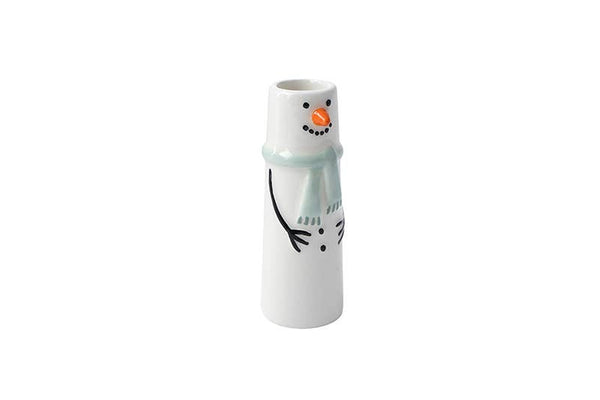 Winter Robin Snowman Bud Vase In Gift Box