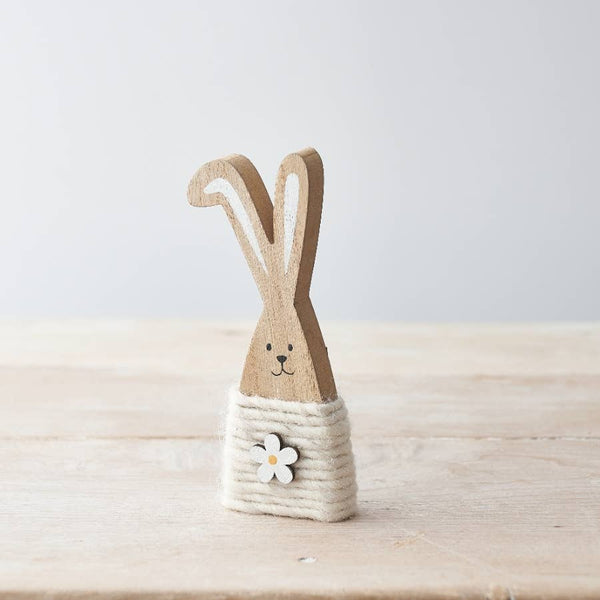 Wooden Bunny Heart & Flower Mix