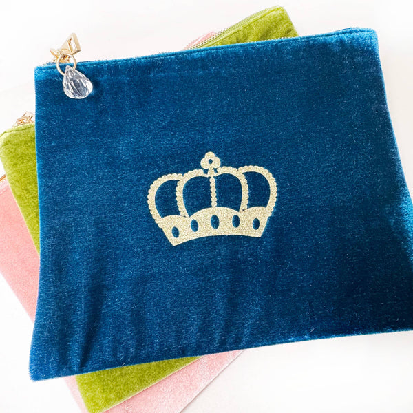 Crown Velvet Make Up Bag