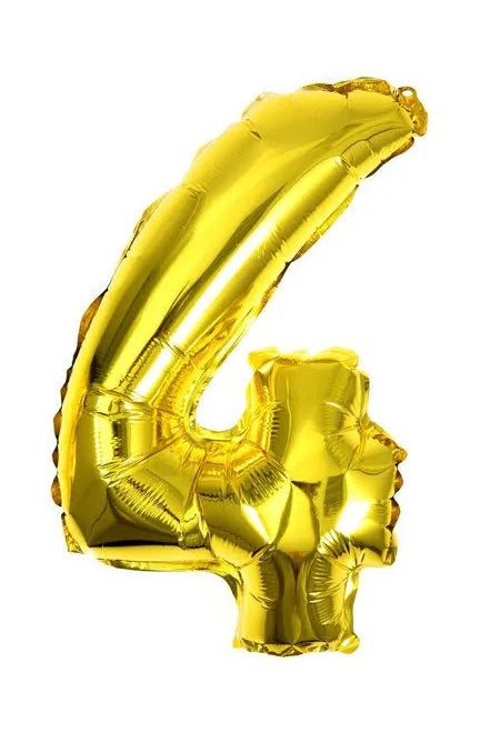 Gold 4 helium balloon 34”