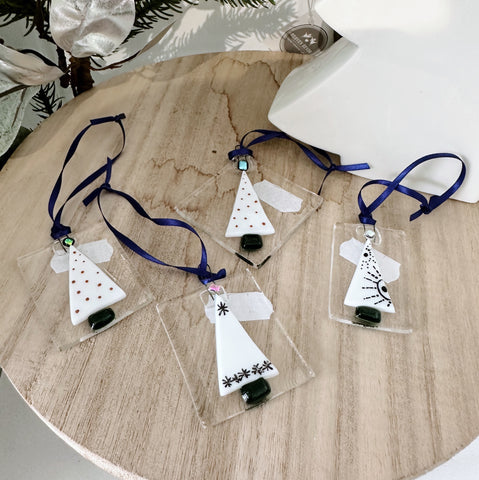 Handmade Glass Mini Tree Ornaments