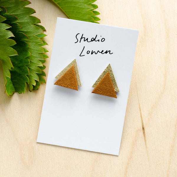 Triangle Leather Earrings