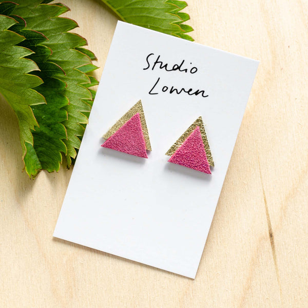 Triangle Leather Earrings