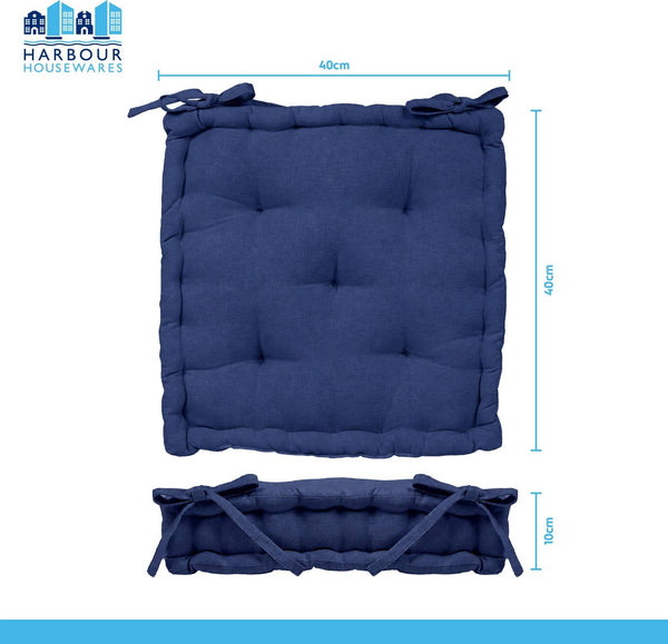 Deluxe Square Seat Pad - 40 x 40cm - Blue Stripe