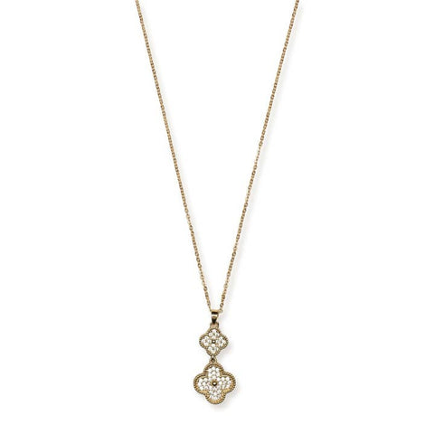 Gold Double Clover Necklace