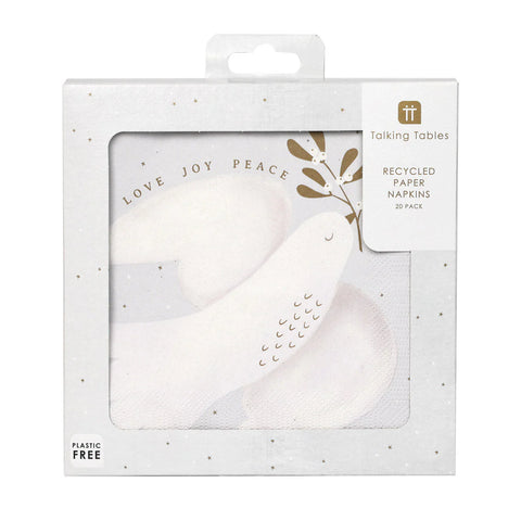 Talking tables dove mistletoe napkins 20 napkins