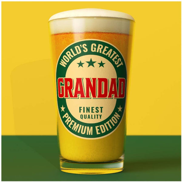 Worlds Greatest Grandad Beer Glass, (1 pint / 570ml)