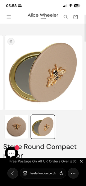 Alice wheeler stone compact mirror boxed