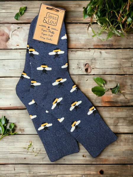 Bees Super Cosy Cuff Socks