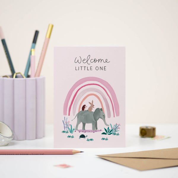 Welcome Little One Baby Girl Card