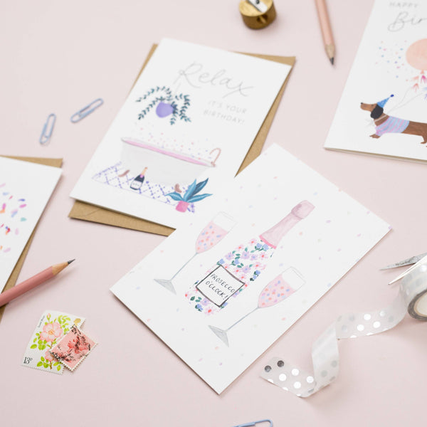 Prosecco Birthday Card