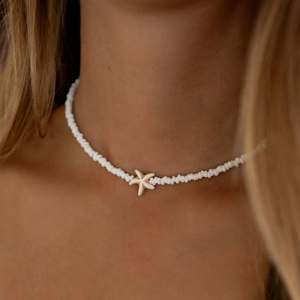 Tidepool Star Necklace, Beaded Necklace