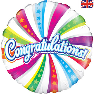 "Congratulations" Swirl Helium Balloon