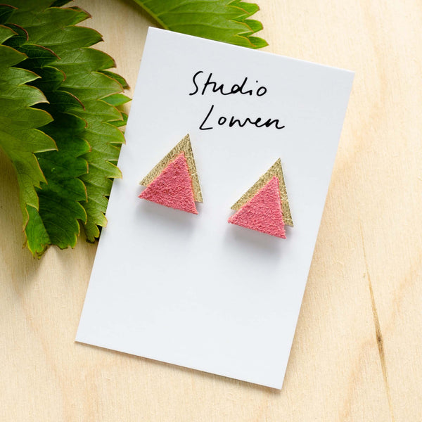 Triangle Leather Earrings