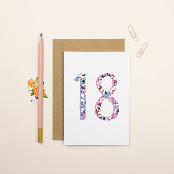 Floral 18th Birthday Card