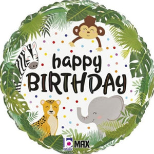 "Happy Birthday" Jungle Helium Balloon