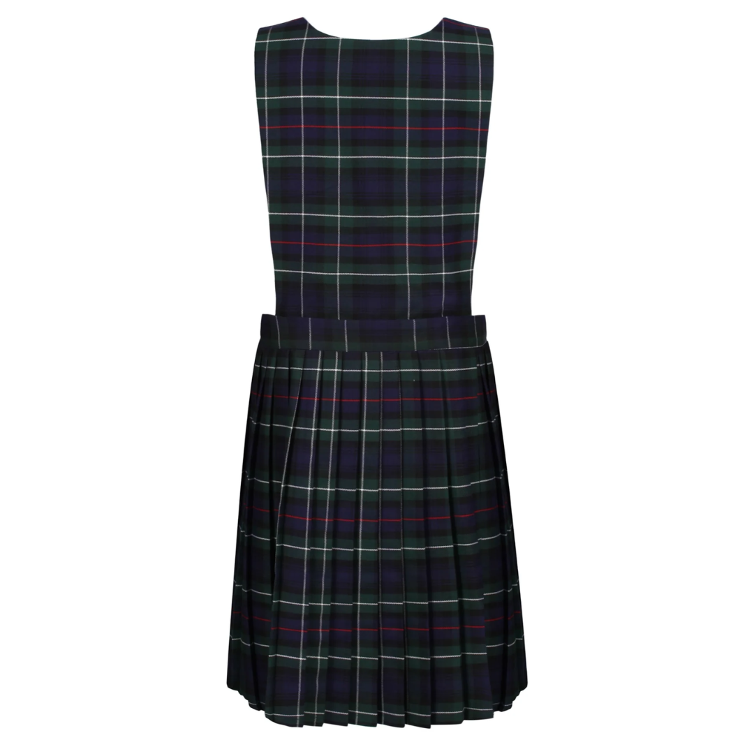 Brington & Harlestone Junior Girls Bib Pinafore - Green Tartan