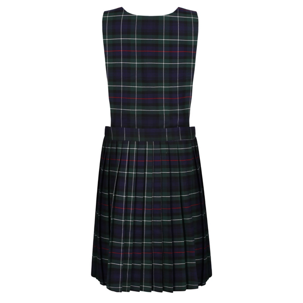 East Hunsbury Junior Girls Bib Pinafore - Green Tartan