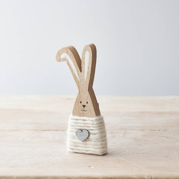 Wooden Bunny Heart & Flower Mix