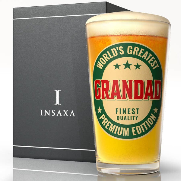 Worlds Greatest Grandad Beer Glass, (1 pint / 570ml)