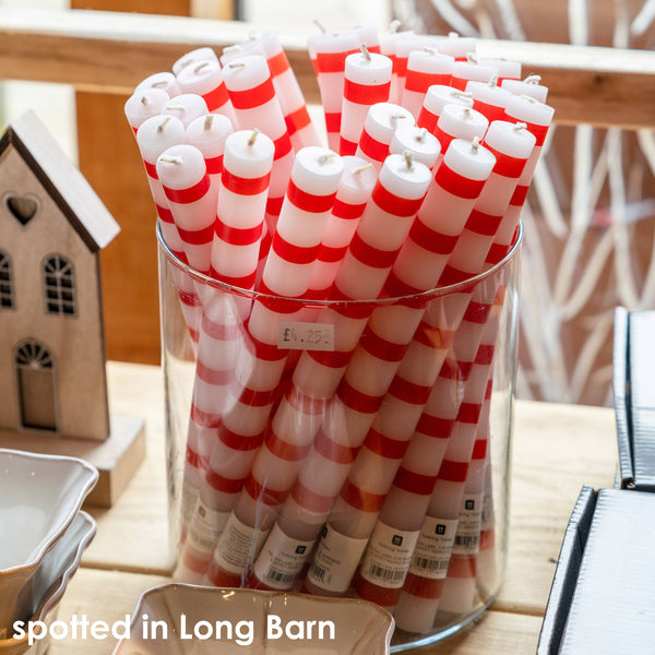 Red & White Dinner Candles | 25 Candles | POS Unit | Xmas |