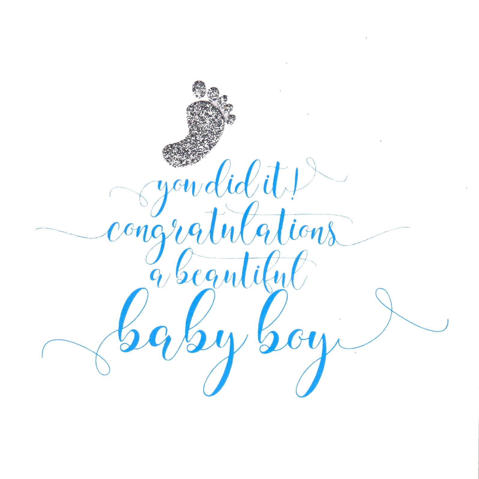 Baby boy glitter card