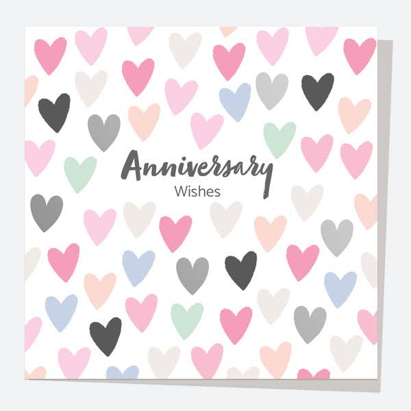 Luxury Foil Anniversary Card - Confetti Hearts