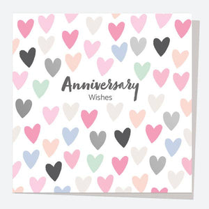 Luxury Foil Anniversary Card - Confetti Hearts