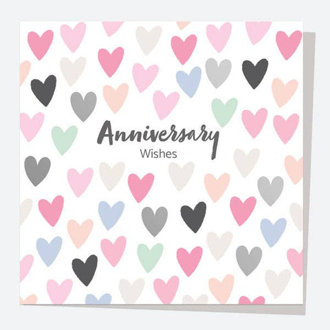 Luxury Foil Anniversary Card - Confetti Hearts