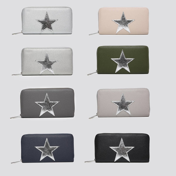JNY023 Faux Leather Star Purse