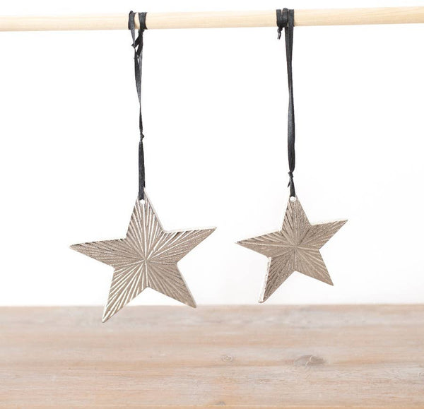 Silver Aluminium Hanging Star Decoration