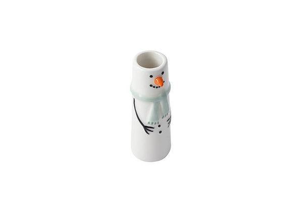 Winter Robin Snowman Bud Vase In Gift Box