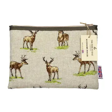 The wheat company stag zip purse/makeup bag