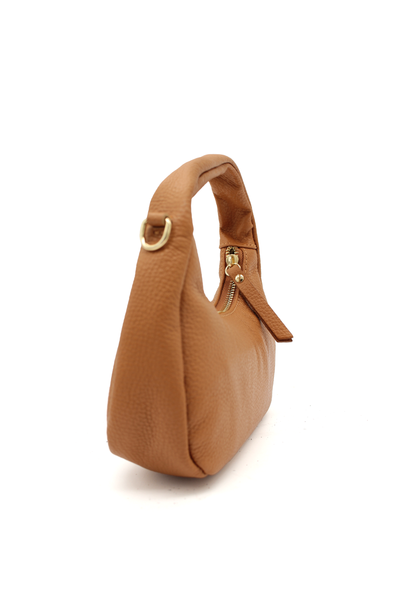 Chic Genuine Italian Leather Crossbody Bag with Elegant Chai