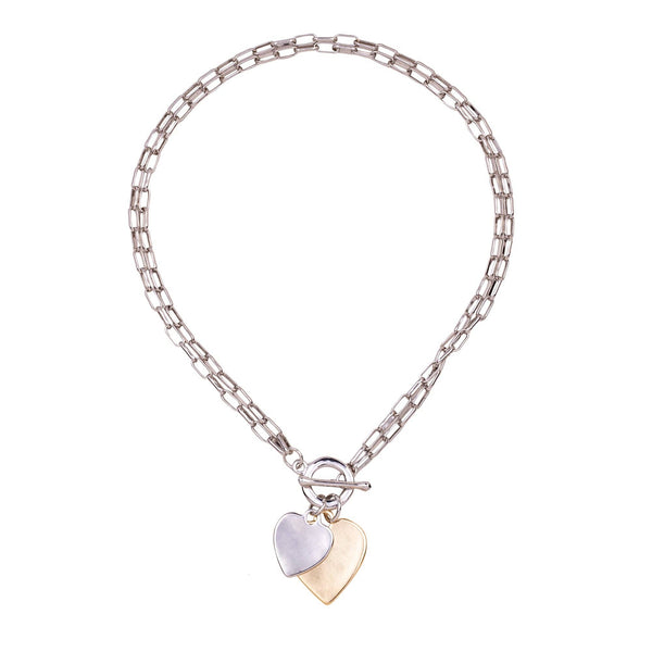 Sweetheart Gold Heart Chain Link Necklace