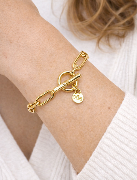 Hettie Paperlink bracelet-Gold Plated.