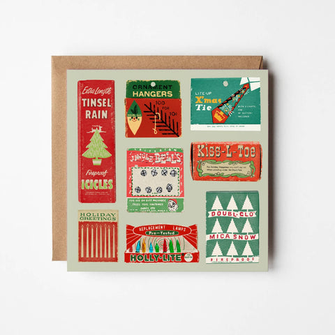 Vintage Decorations - blank Christmas card