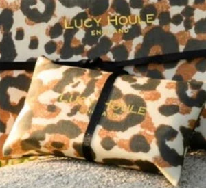 Lucy Houle England leopard oil cloth tissue holder