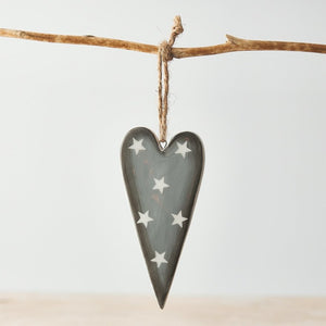 Hanging Grey Heart Ornament