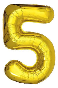 Gold 5 helium balloon 34”