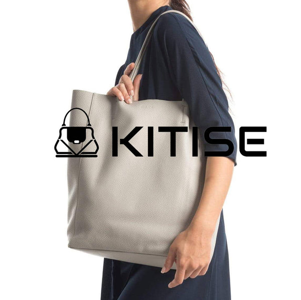 Italian Leather Large Shopper Tote with Tie Closure