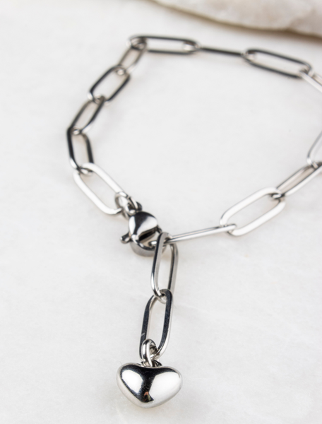 Samara Adjustable Waterproof Paperlink Bracelet - Silver/Stainless Steel