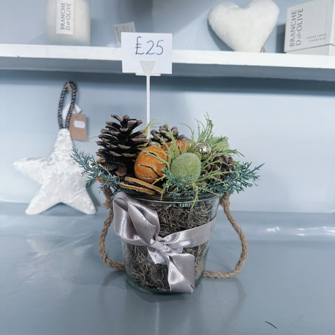 Festive Artificial Arrangement (Oranges and Pine Cones)