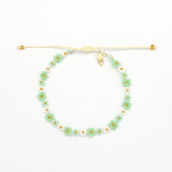 Mohala Flower Beaded Anklet, Colourful Daisy Ankle Bracelet