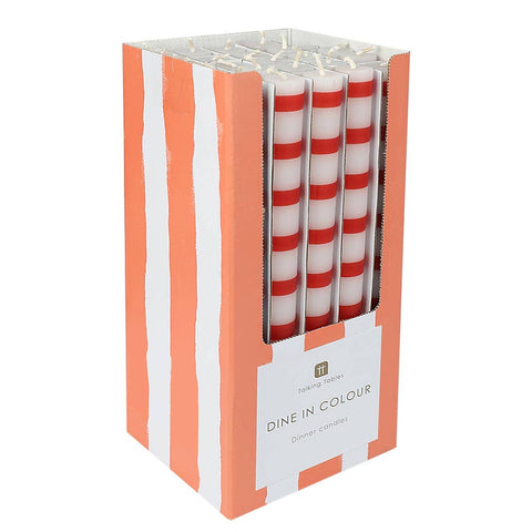 Red & White Dinner Candles | 25 Candles | POS Unit | Xmas |
