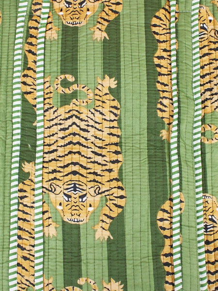 QUILTED COTTON TOTE BAG - TIGER PRINT